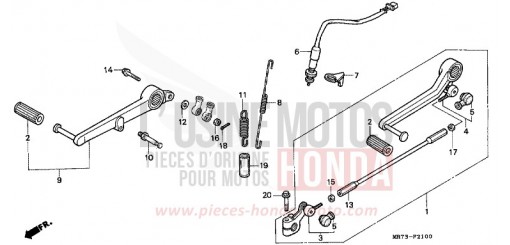 BRAKE PEDAL/CHANGE PEDAL VFR750RJ de 1988